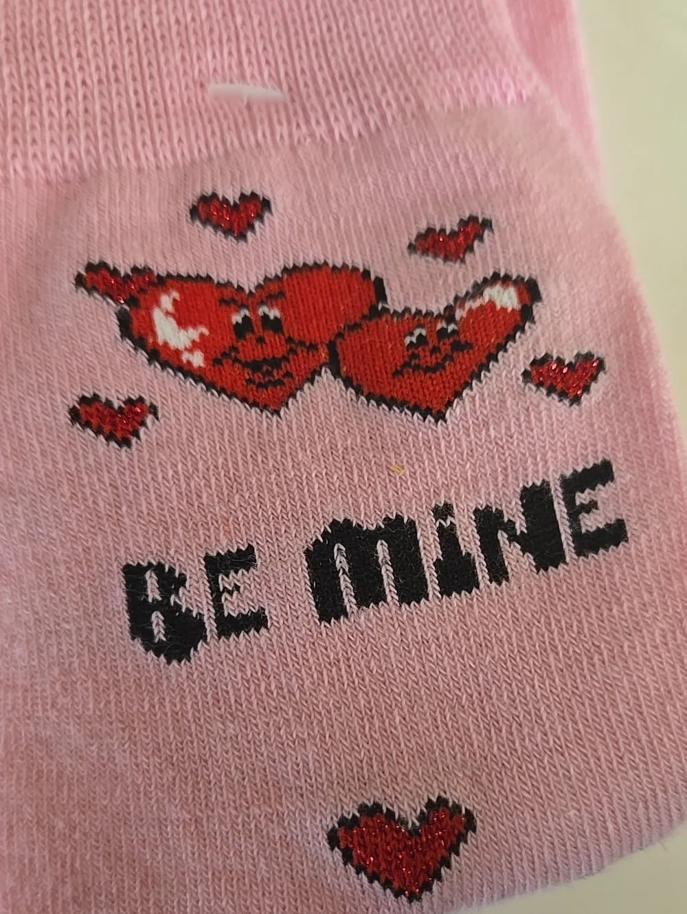 Be Mine Pink Red Womens Novelty Socks Crew Size 9 To 11 Foot Feet Gift Present